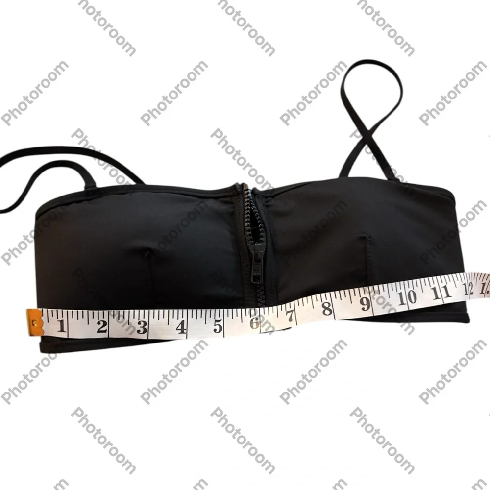 J.CREW front zip swim top. Black. Size Small EUC like new - Picture 3 of 6